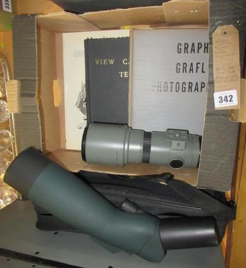SIGMA 400MM TELEPHOTO LENS WITH PICCOLO COMPACT TELESCOPE AND CASE AND THREE BOOKS ON ARAFLEX VIEW Image