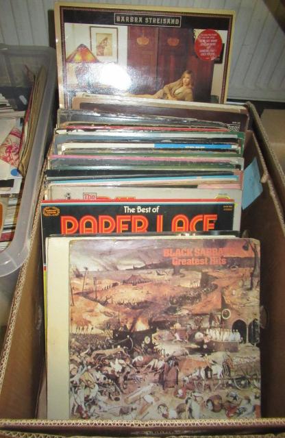 BOX OF LP RECORDS INCLUDING BLACK SABBATH Image