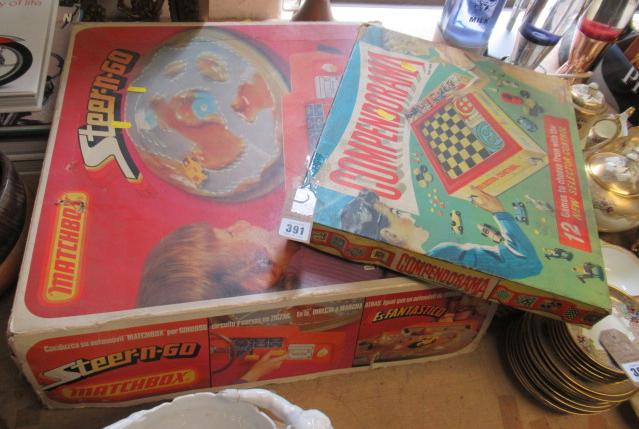 BOXED MATCHBOX STEER 'N' GO GAME AND COMPENDORAMA Image