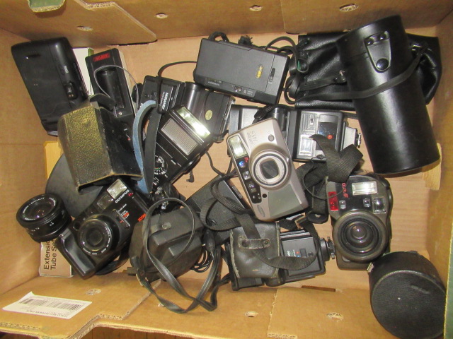 BOX OF CAMERAS AND LENSES Image