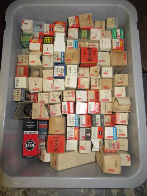 BOX OF VINTAGE RADIO VALVES X 91 APPROX Image