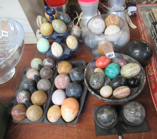 LARGE QUANTITY OF MARBLE EGGS AND BALLS ETC Image