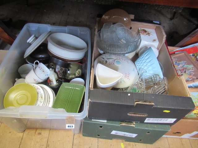 THREE BOXES OF CERAMICS AND GLASS Image