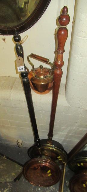 TWO BED WARMERS AND A SMALL COPPER KETTLE Image
