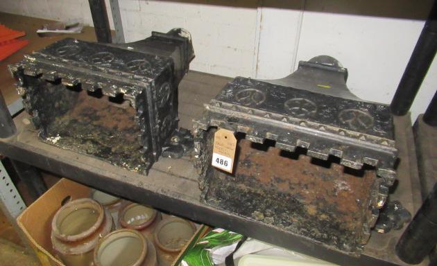 PAIR OF LARGE CAST IRON HOPPER HEADS Image