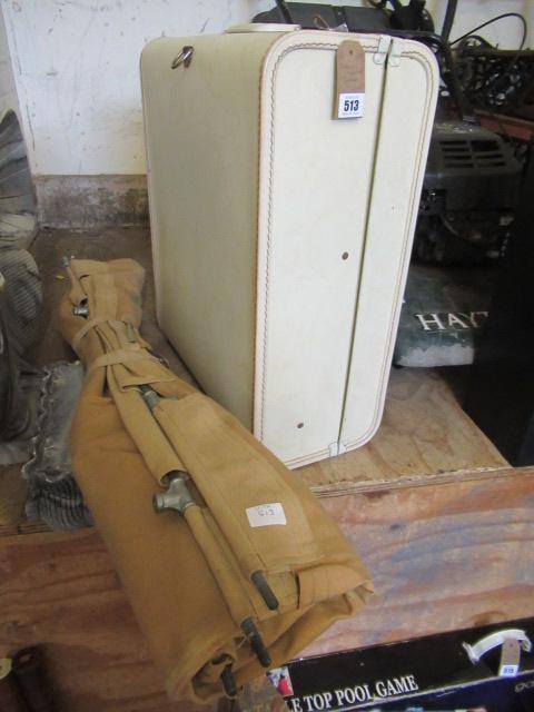SAFARI CAMP BED AND VINTAGE SUITCASE Image