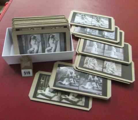TWENTY NINE EROTIC DOUBLE SIDED STEREOGRAPHS Image