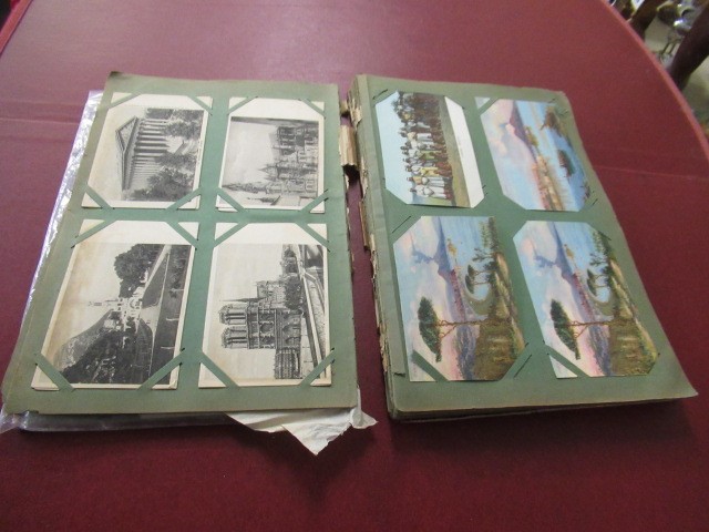 ANTIQUE FLORAL COLOURED ALBUM OF POSTCARDS Image