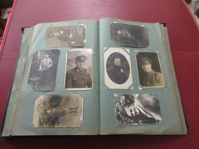 POSTCARD ALBUM INCLUDING BRITISH AND OTHER NATION PRISONER OF WAR PHOTOGRAPHS Image