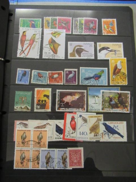 TWO ALBUMS OF MINT AND USED BIRDS OF THE WORLD STAMPS Image