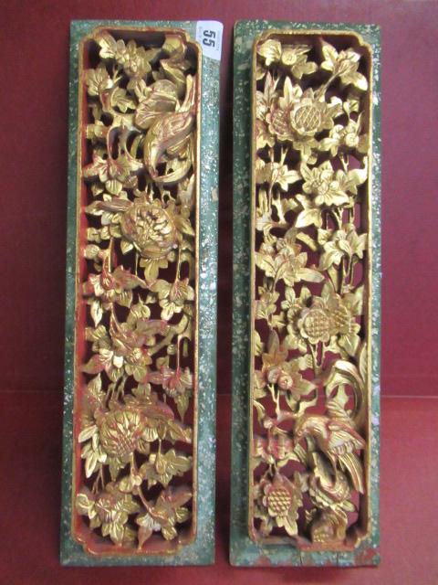 PAIR OF GILT CHINESE PANELS Image