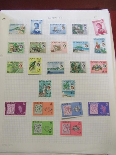 FULL ALBUM OF MINT AND USED DOMINICA AND OTHER STAMPS Image