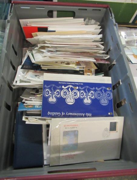 BOX OF MINT ISLE OF MAN STAMPS AND FIRST DAY COVERS Image