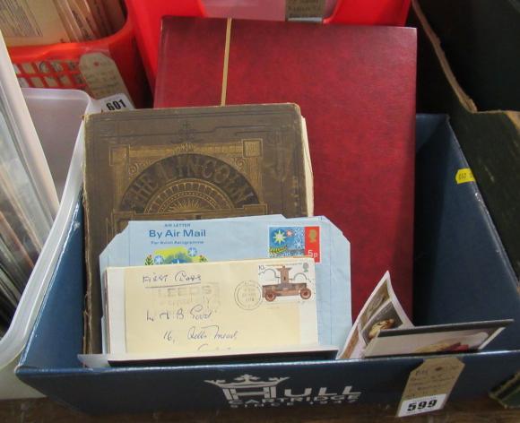 BOX OF STAMP ALBUMS WITH BOOKLETS OF UK STAMPS Image