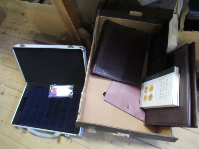 LEUCHITURM ALUMINIUM COIN CASE WITH COIN REFERENCE BOOKS ETC Image