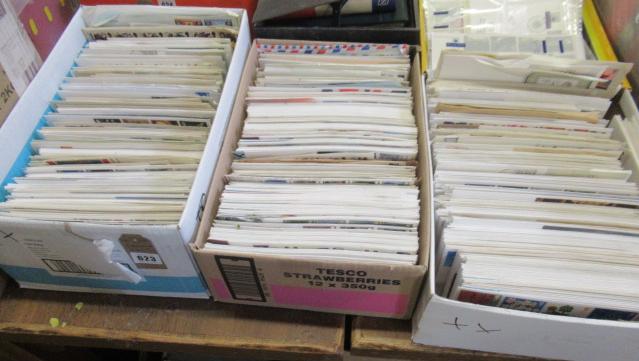 THREE BOXES OF FIRST DAY COVERS Image