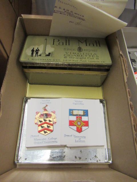VINTAGE CIGARETTE TINS OF CIGARETTE CARDS WITH A LETTER FROM WILLS Image