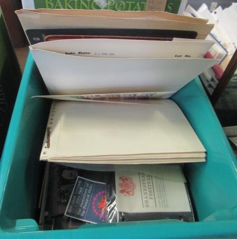 BLUE TUB OF PRE-DECIMAL STAMP PACKS WITH ALBUMS OF VICTORIAN AND LATER STAMPS INCLUDING PENNY REDS Image