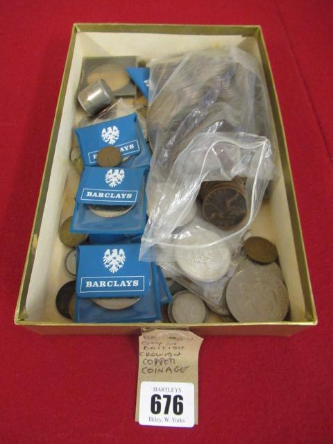 QUANTITY OF BRITISH CROWNS AND COPPER COINAGE Image