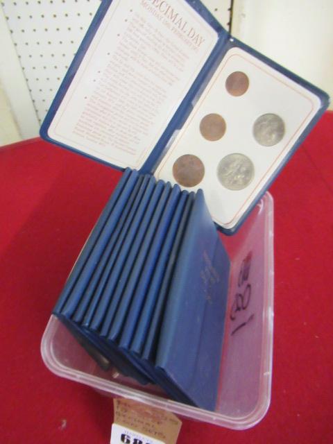 TWELVE BLUE DECIMAL COIN SETS Image
