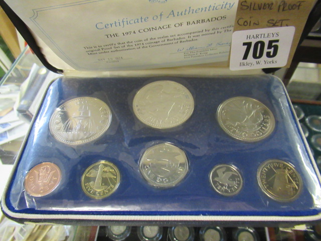 BARBADOS 1974 PART SILVER PROOF COIN SET Image
