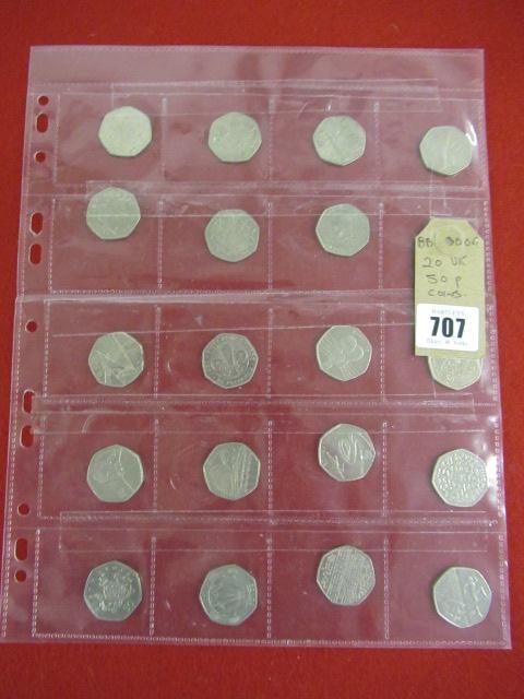 TWENTY UK FIFTY PENCE COINS Image