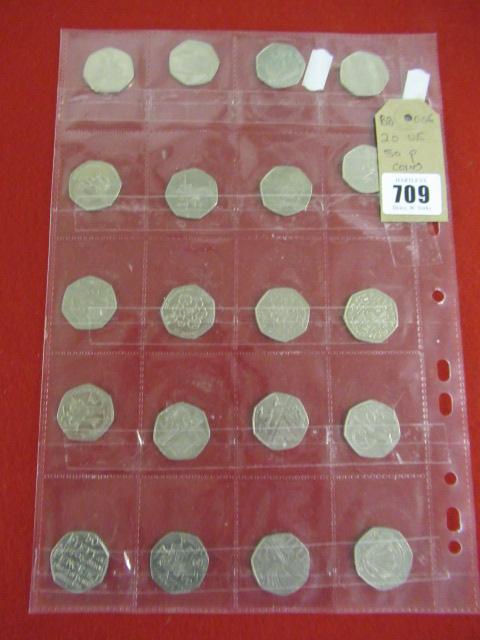 TWENTY UK FIFTY PENCE COINS Image