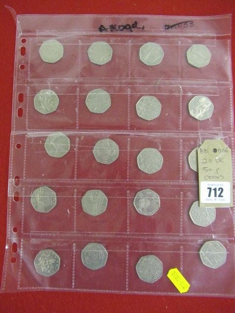 TWENTY UK FIFTY PENCE COINS Image