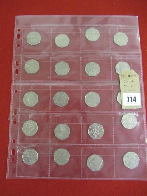 TWENTY UK FIFTY PENCE COINS Image
