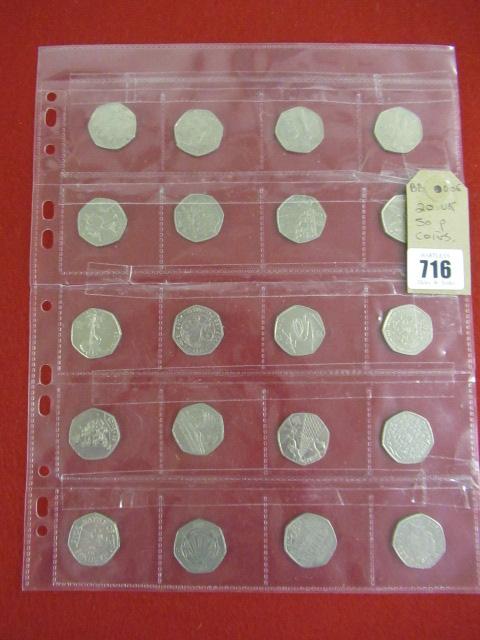 TWENTY UK FIFTY PENCE COINS Image