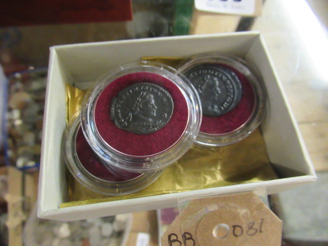 THREE COPPER ROMAN COINS Image