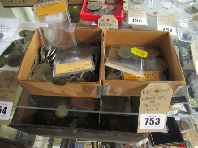 LARGE QUANTITY OF SWISS COINS Image