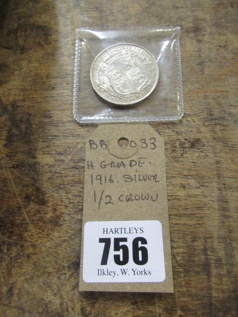 HIGH GRADE 1916 SILVER HALF CROWN Image