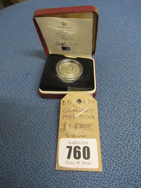GUERNSEY 1997 SILVER ONE POUND PROOF COIN Image