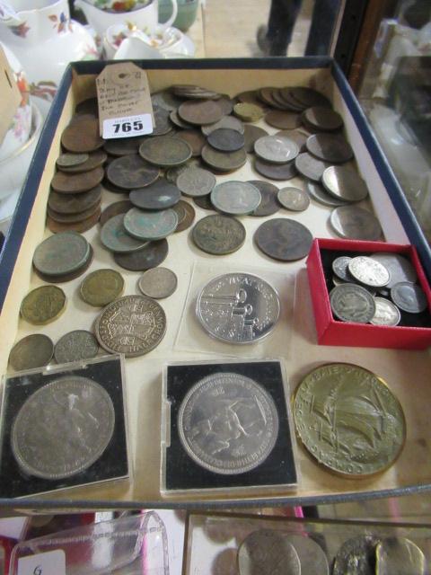 TRAY OF BRITISH SILVER AND OTHER COINS AND MEDALLIONS Image