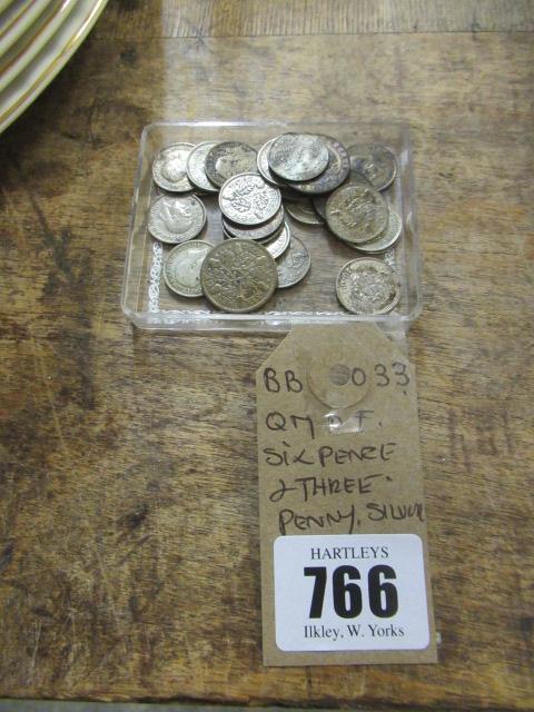 QUANTITY OF SILVER SIXPENNY AND THREEPENNY BITS Image