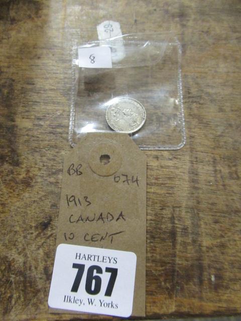 1913 CANADIAN TEN CENT COIN Image
