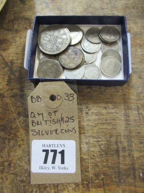 QUANTITY OF BRITISH SILVER COINS Image