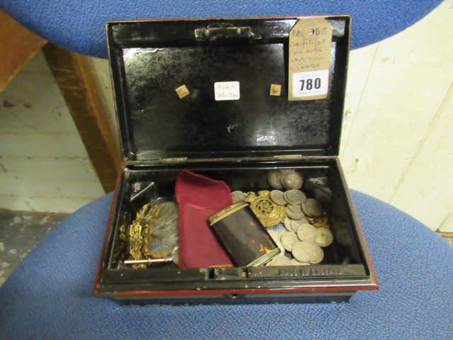 CASH TIN OF COINS AND MEDALLIONS ETC Image