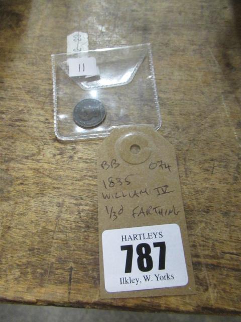 1835 WILLIAM IV 1/3 d FARTHING Image