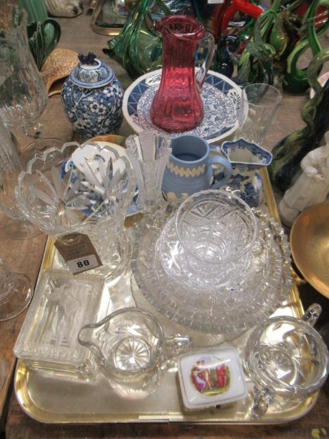 TRAY OF GLASS AND CERAMICS Image