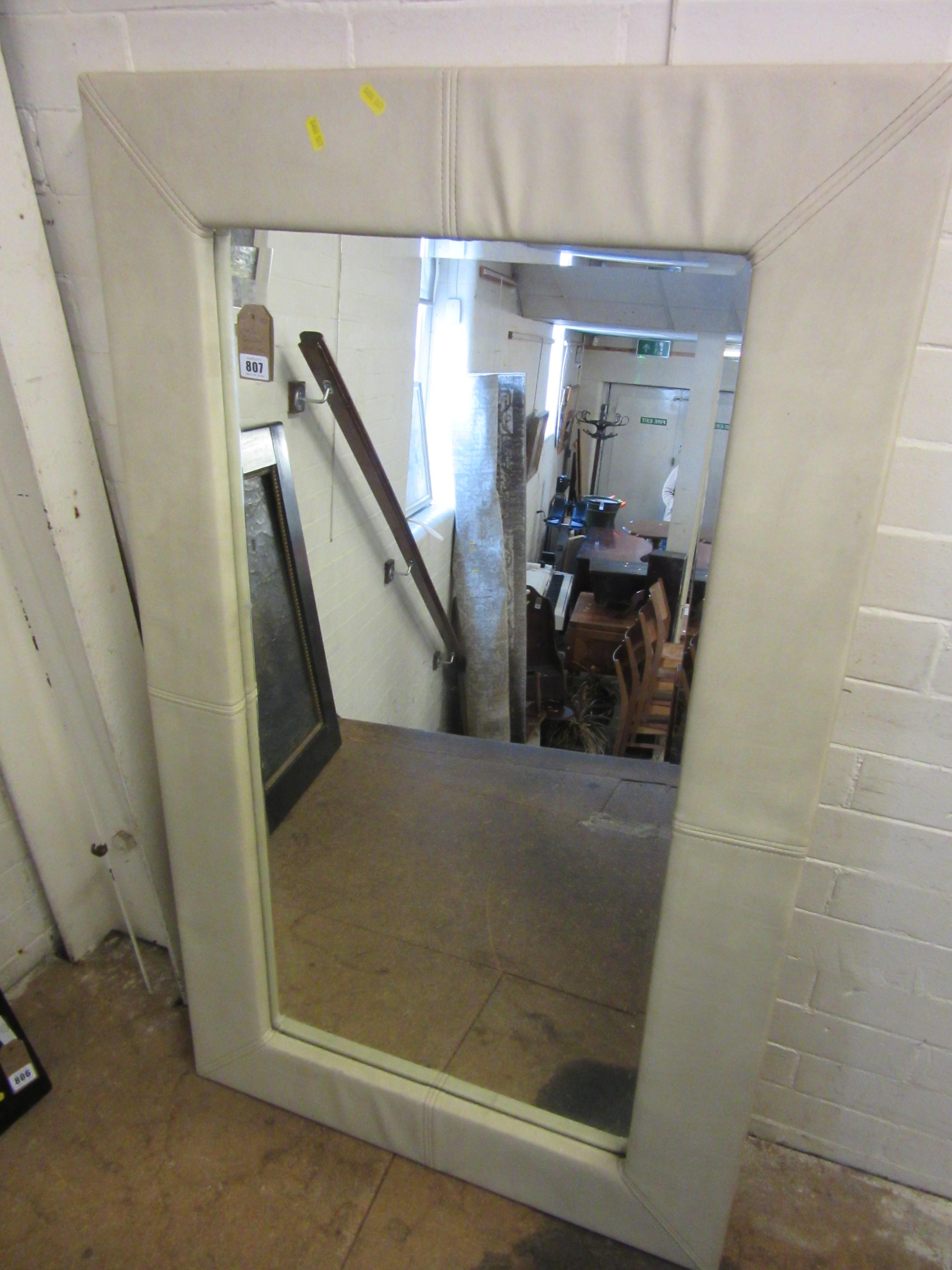 LEATHER FRAMED MIRROR Image
