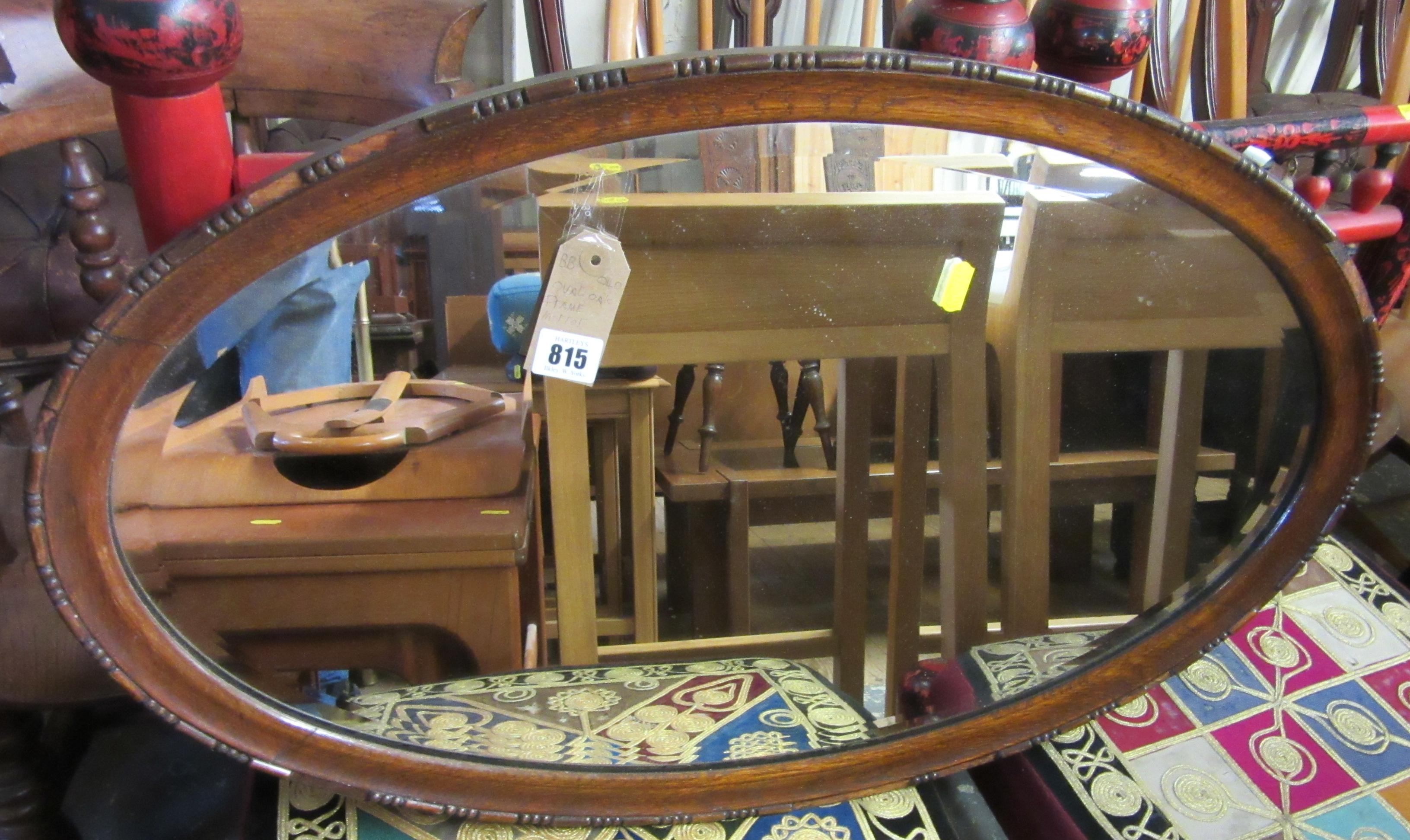 OVAL OAK FRAMED MIRROR Image