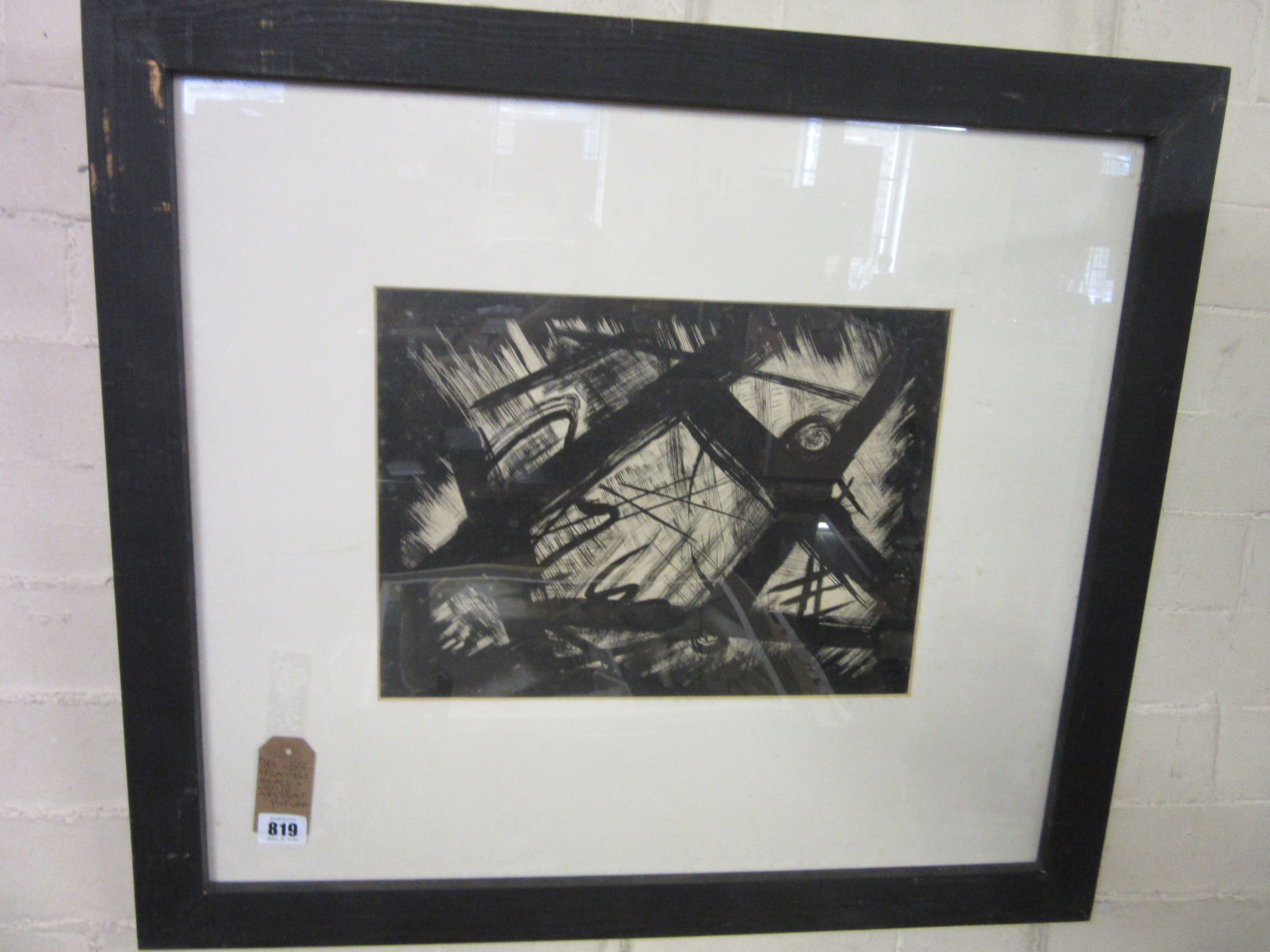 FRAMED BLACK AND WHITE ABSTRACT PICTURE Image