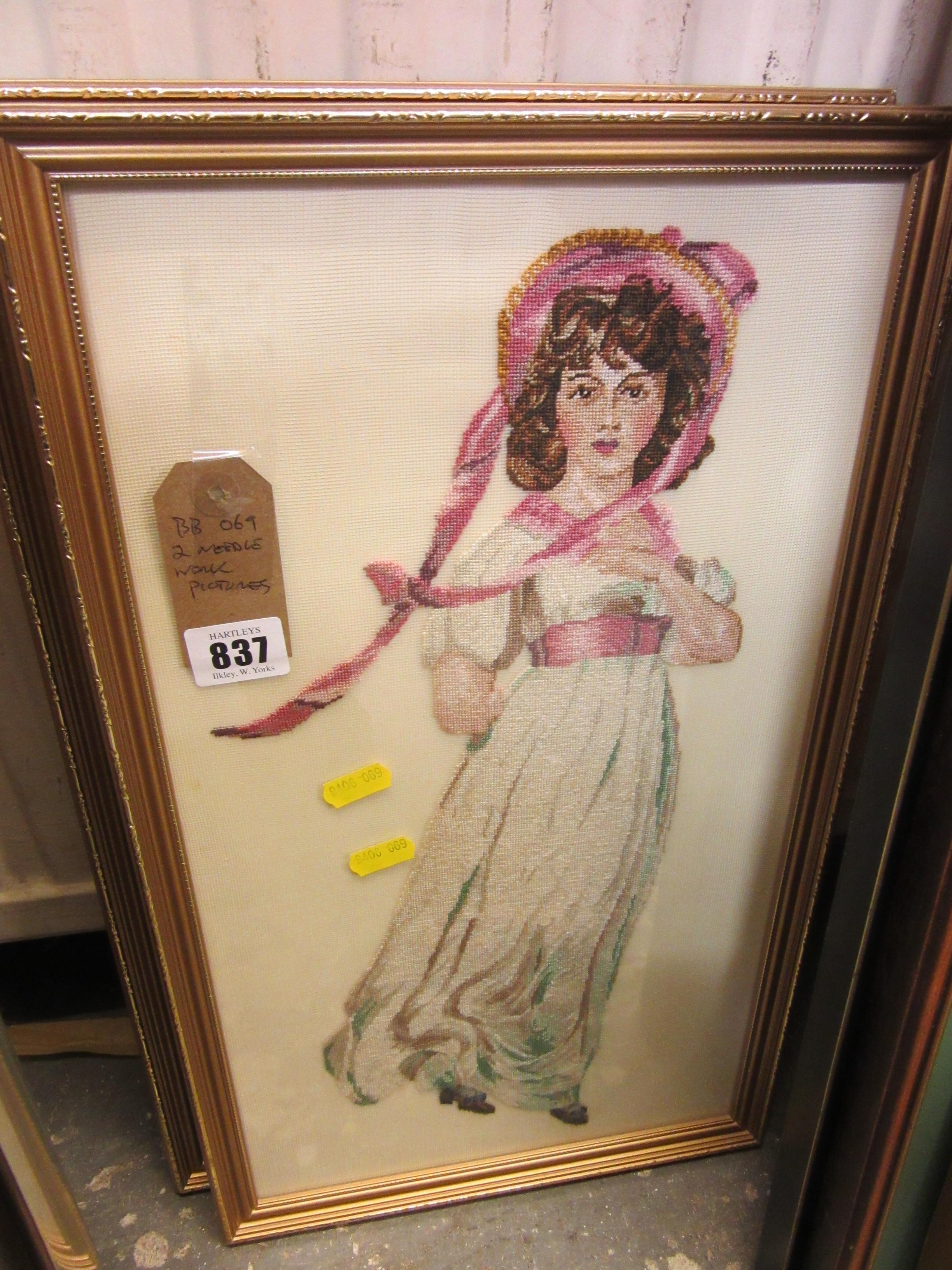 TWO NEEDLEWORK PICTURES Image