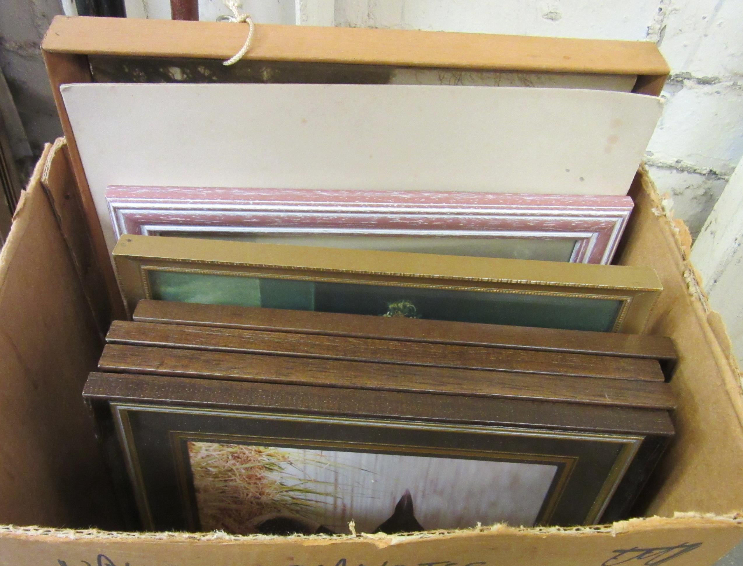 BOX OF PRINTS AND A WATERCOLOUR BY J WEST Image