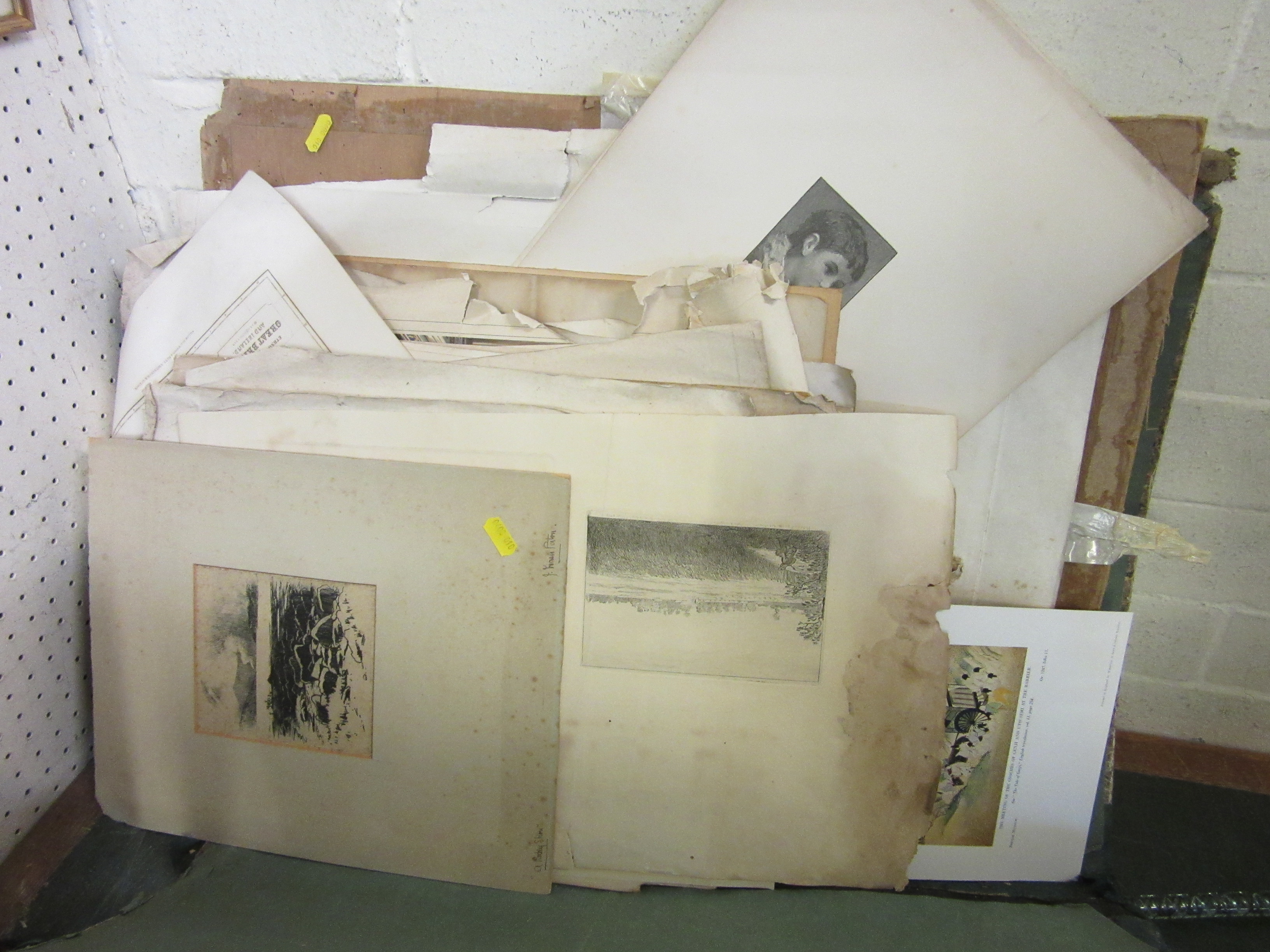 FOLDER OF UNFRAMED PAINTINGS AND PRINTS Image