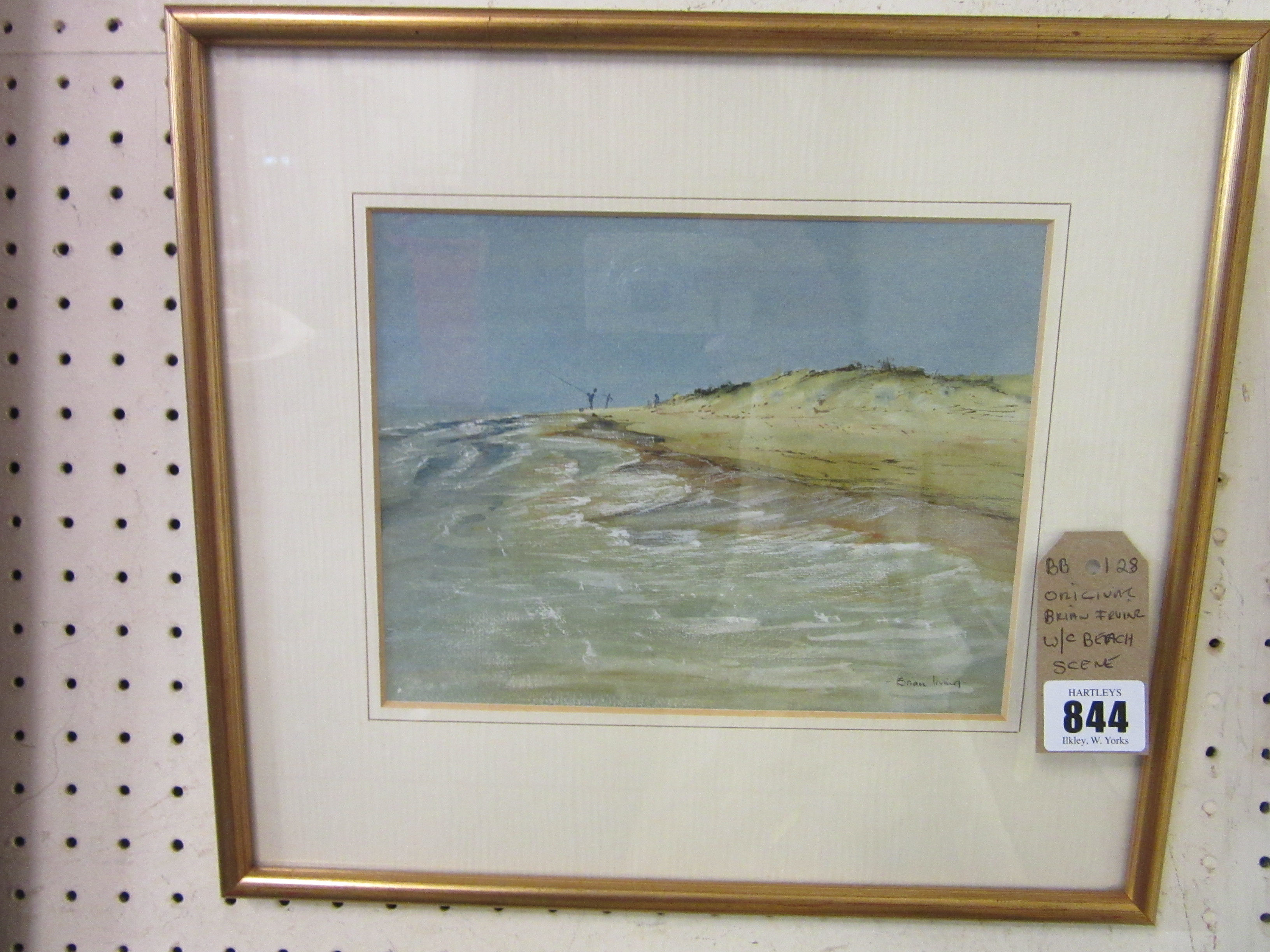 ORIGINAL BRIAN IRVING WATERCOLOUR BEACH SCENE Image