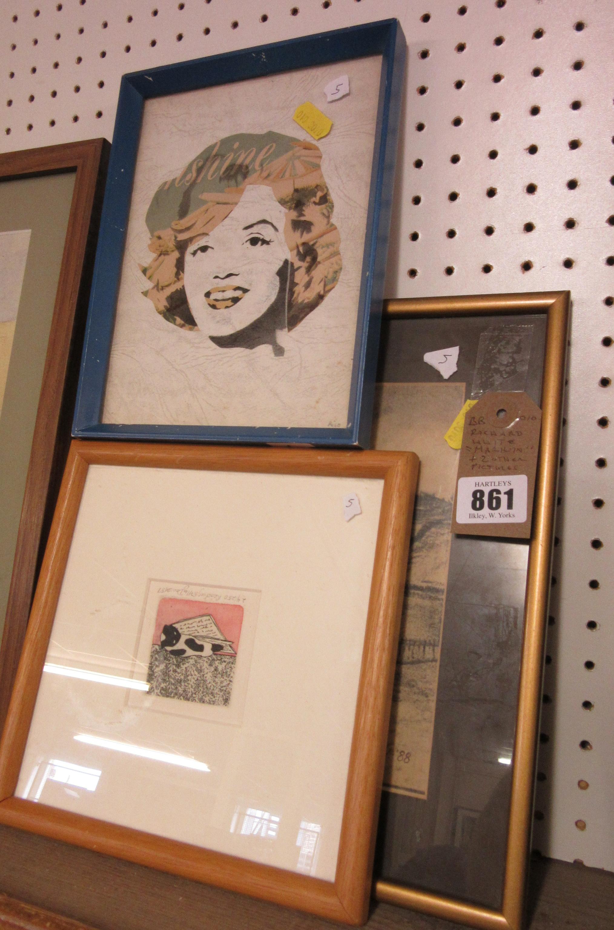FRAMED WHITE MARILYN AND TWO OTHER PICTURES Image
