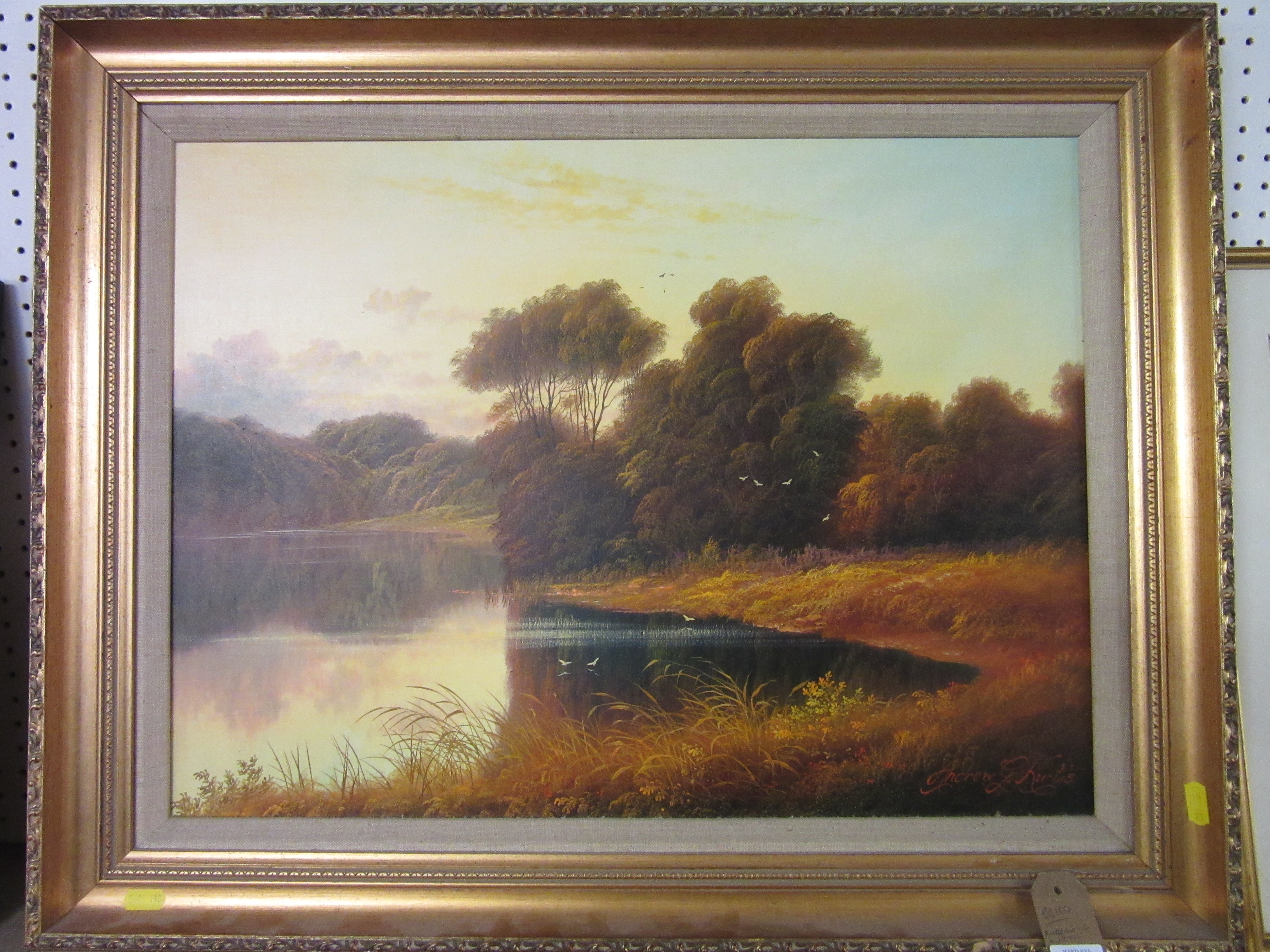 ANDREW G KURTIS RIVER VIEW AT DUSK OIL Image